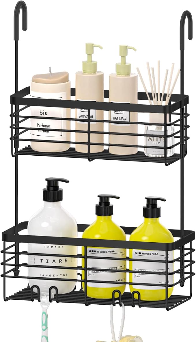 DELLAN 2-Tier Shower Hanging Caddy, Shower Rack by DELLAN