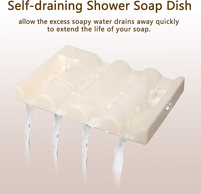 Soap Dish for Shower, Bathroom & Kitchen – Non-Slip, Self-Draining Design to - Image 3