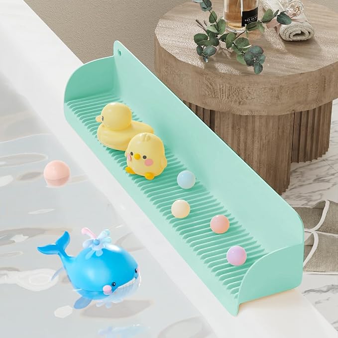 WALLFID Bathtub Splash Guard for Kids – 60 cm / 23.6" Wide Silicone Toy Storage by WALLFID