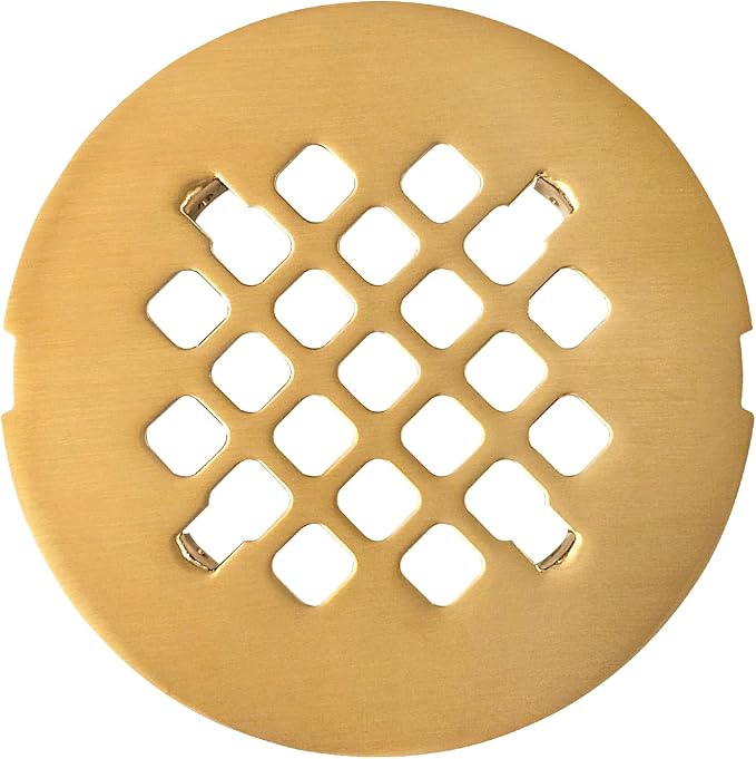 4 ¼” Brushed Gold Snap-in Shower Drain Cover by OrangeDesignProductionCo