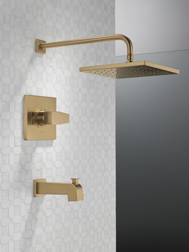 Delta Faucet Modern Raincan Square Single-Function Tub and Shower Trim Kit - Image 7