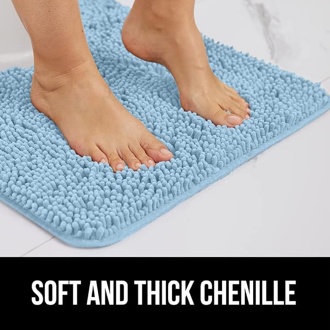 GORILLA GRIP Bath Rug Mat 44x26, Thick Soft Absorbent Chenille, Quick Dry - Image 3