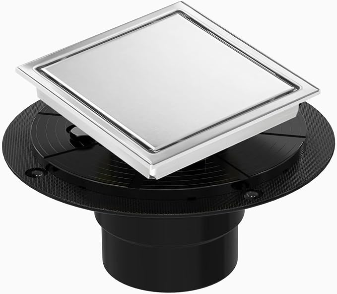 4 Inch Square Shower Floor Drain, Shower Drain Kit by Eblog