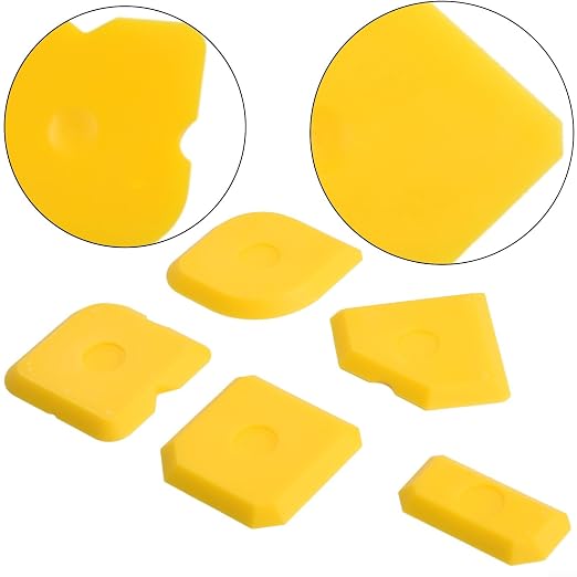 5pcs Portable Yellow Silicone Caulking Kit Multi Edge Sealant Applicator Tool - Image 4