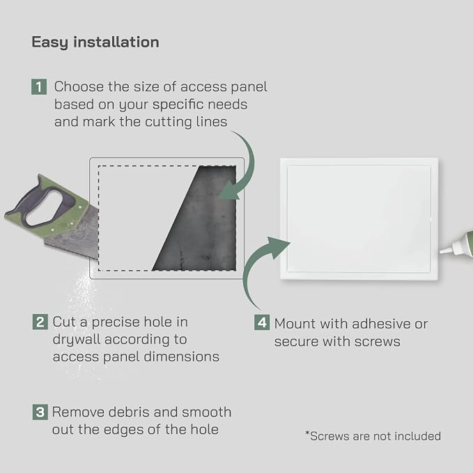 Vent Systems 16" x 12" Inch White Galvanized Steel Access Panel – Durable - Image 4
