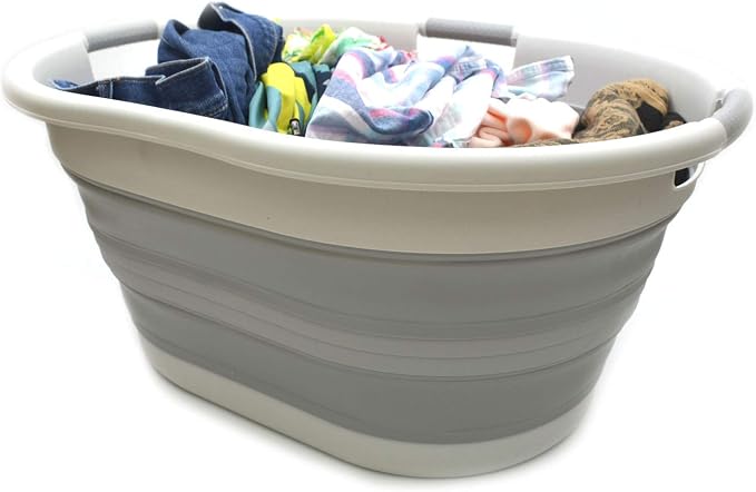 SAMMART 57L Collapsible 3-Handled Plastic Laundry Basket - Image 7