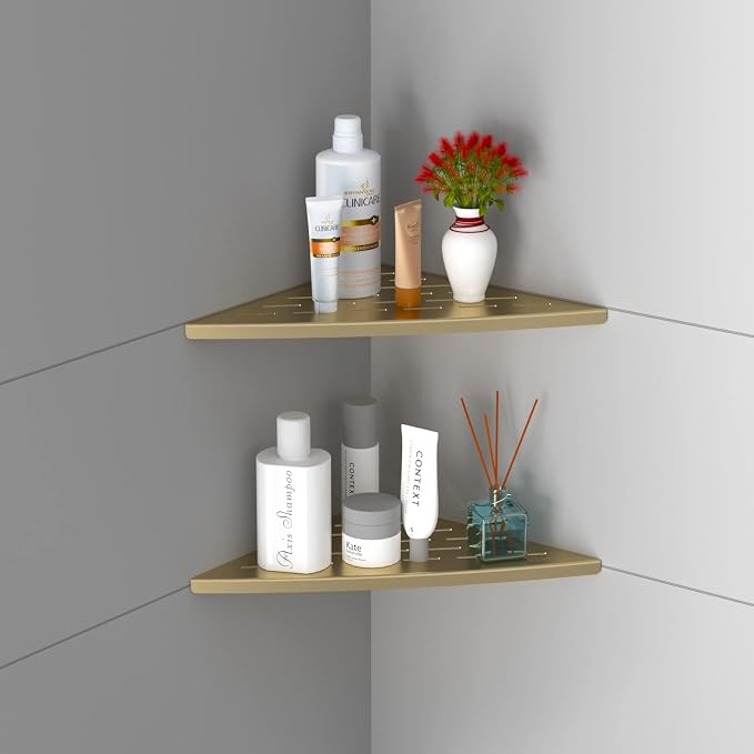 Corner Shower Shelf Brushed Golden, 304 Stainless Steel 11.5” Recessed Corner - Image 9