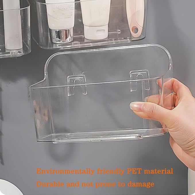 2pcs Adhesive Wall Mount Organizer Box, Acrylic Shelves - Image 7