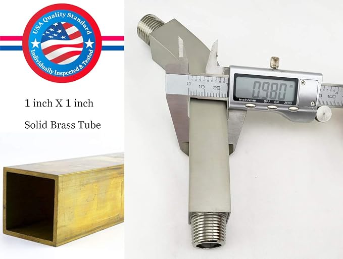 Aquaiaw Square Shower Arm and Anti-Scratch O-Ring Flange, 6 inch, Solid Brass - Image 4