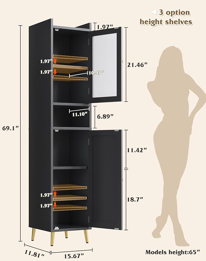 Bathroom Storage Cabinet, Slim Bathroom Storage Cabinet - Image 3