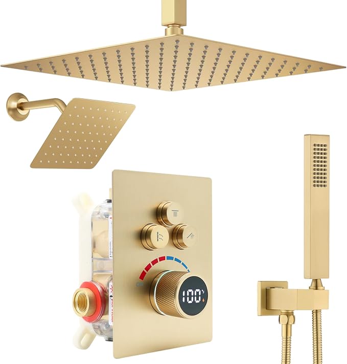 Shower System 12 Inches Rainfall Shower System Shower Head System by Backnets