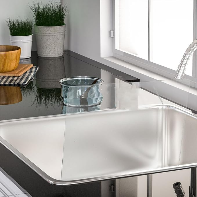 Acrylic Splash Guard for Kitchen Sink, Freestanding Splash Panel Barrier Behind - Image 6