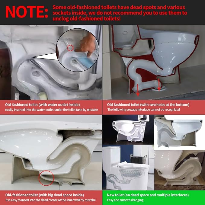 50 Inch Toilet Snake Drain Auger Cleaner Tool, Upgraded Grabber Unclogger Tool - Image 9
