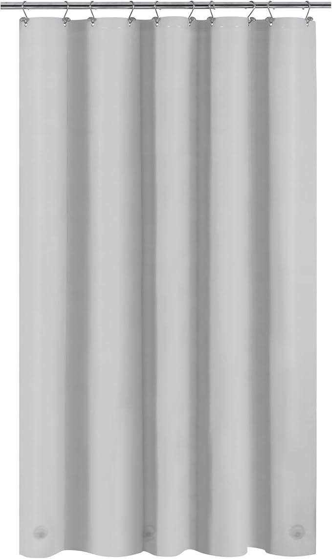 Barossa Design 54W x 78H Stall Shower Curtain Liner Silver Gray - Image 7