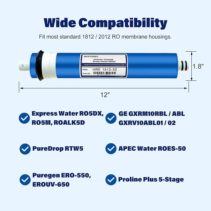 50 GPD Reverse Osmosis Membranes, RO Membrane Filter Replacement, Compatible - Image 4