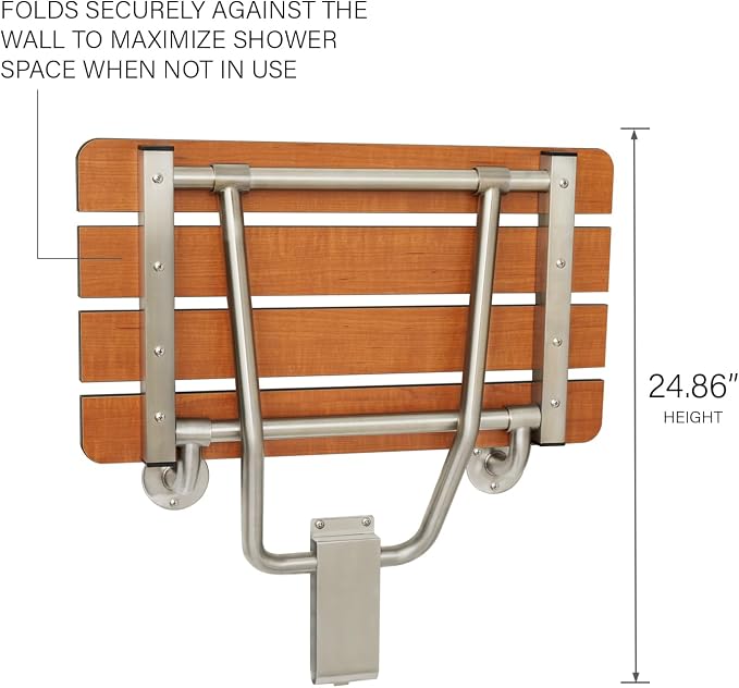 Seachrome 32-inch x 15-inch in ADA Folding Wall Mount Bathroom Shower Seat Bench - Image 9