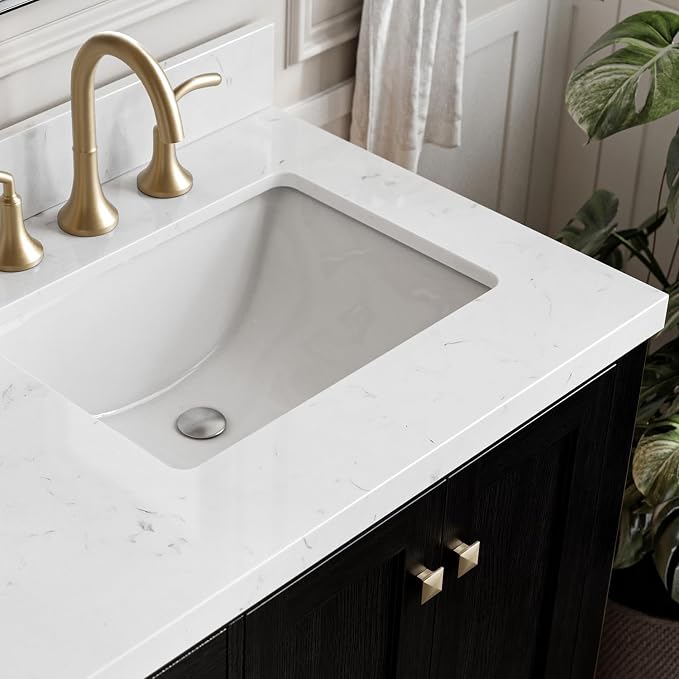 ARIEL Cambridge 60 Inch Double Rectangular Sink Bathroom Vanity - Image 3