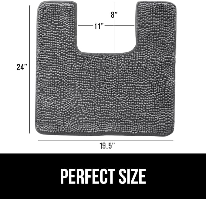 GORILLA GRIP Plush Absorbent Shaggy Chenille Bath Rug Mat - Image 2