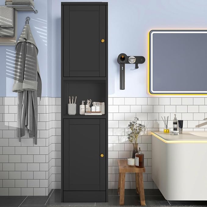 COFaR 67" Tall Metal Bathroom Storage Cabinet, 6-Tier Freestanding Linen Tower - Image 2