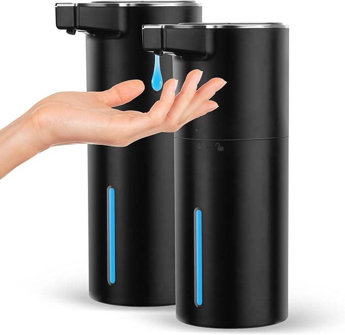 2 Pack Automatic Soap Dispenser: 13.52oz/400ml Wall Touchless Liquid by GURITHEAUTOMATICSOAPDISPENS