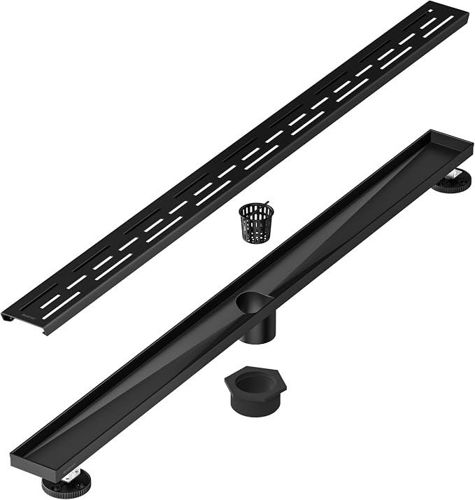 Neodrain 36 in Matte Black Linear Shower Drain, Rectangular Linear Shower Drain - Image 2