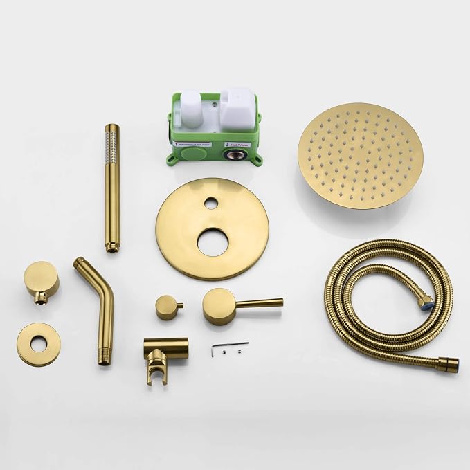 sumerain Brushed Gold Shower Faucet System - Image 6
