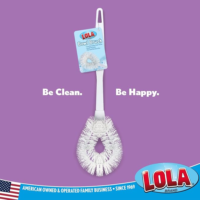 LOLA Toilet Bowl Brush w/Curved Head, Coated Wire, Durable Poly Bristles - Image 5