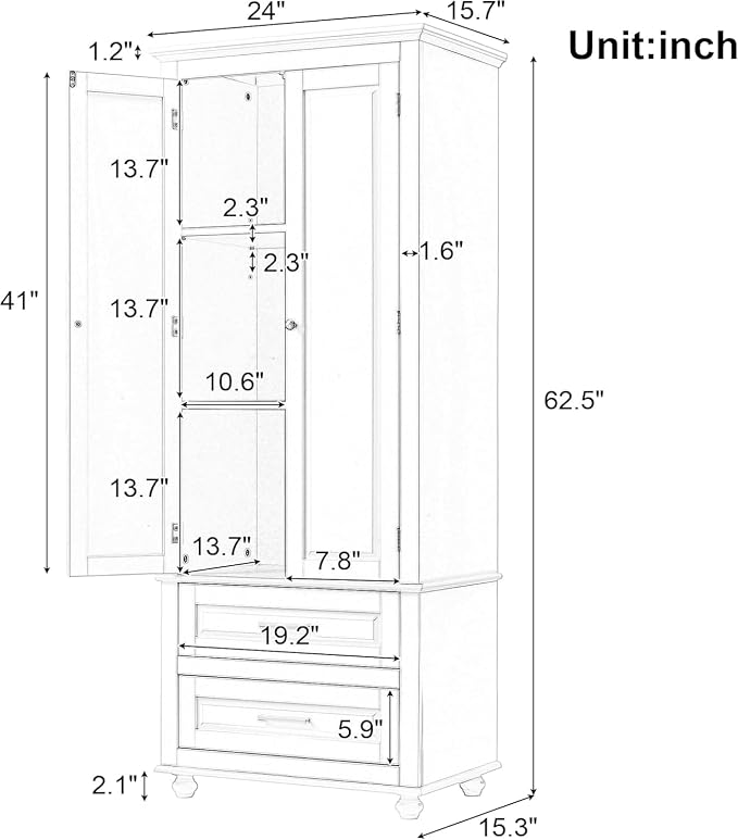 Tall Narrow Storage Cabinet - Image 2