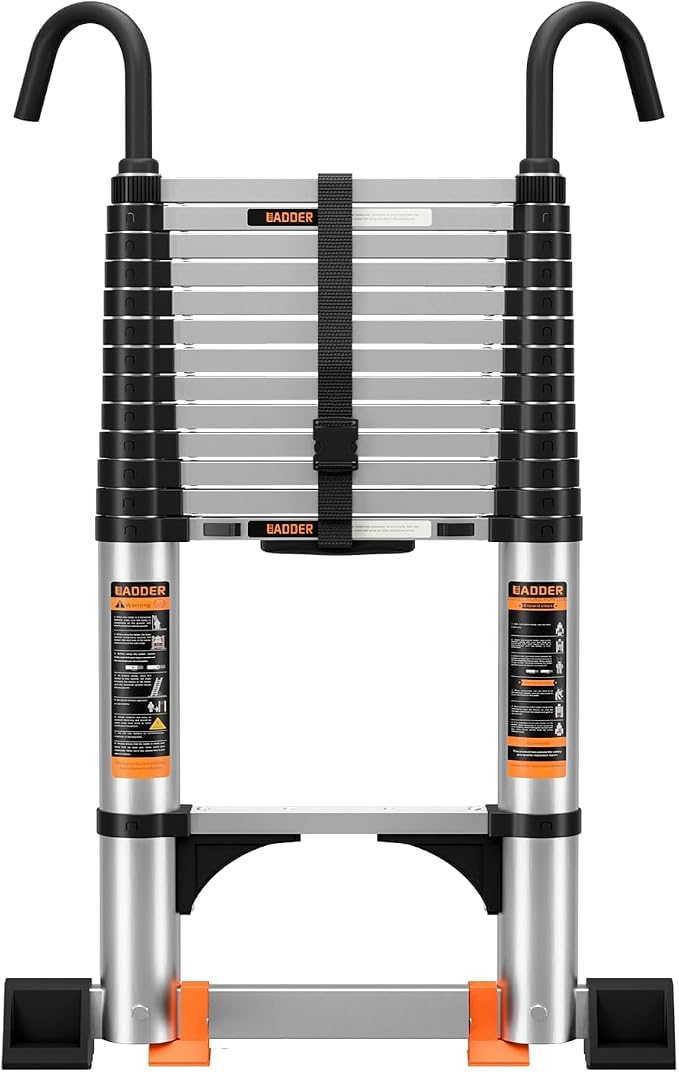 Telescoping Ladder, with Stable Hook and stabilizer barand, Extension Ladder by Unknown