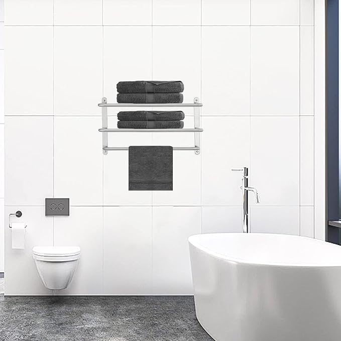 LUANT Bathroom Shelf 3-Tier Wall Mounting Rack - Image 7