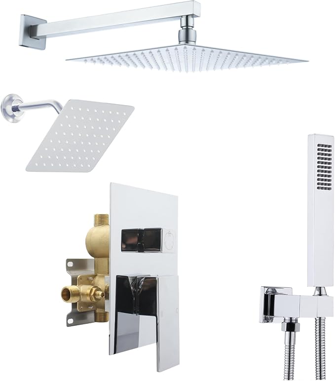12" Shower Faucet Set Rain Shower System by NPYSVSSS