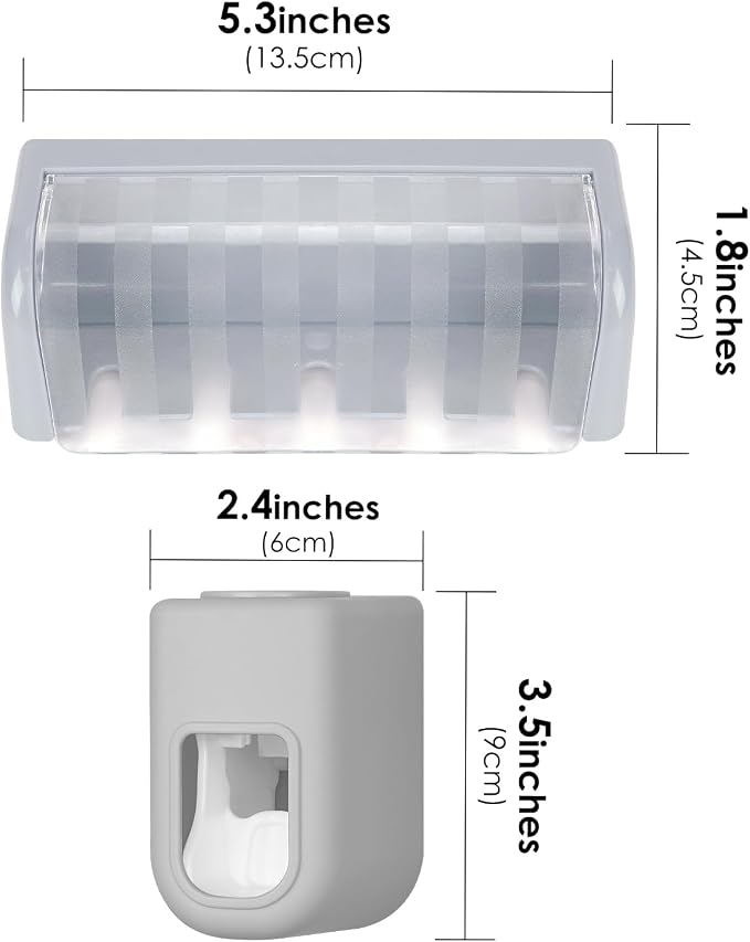 5 Slots Wall Mount Toothbrush Holder - Image 2