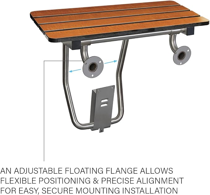 Seachrome 32-inch x 15-inch in ADA Folding Wall Mount Bathroom Shower Seat Bench - Image 6
