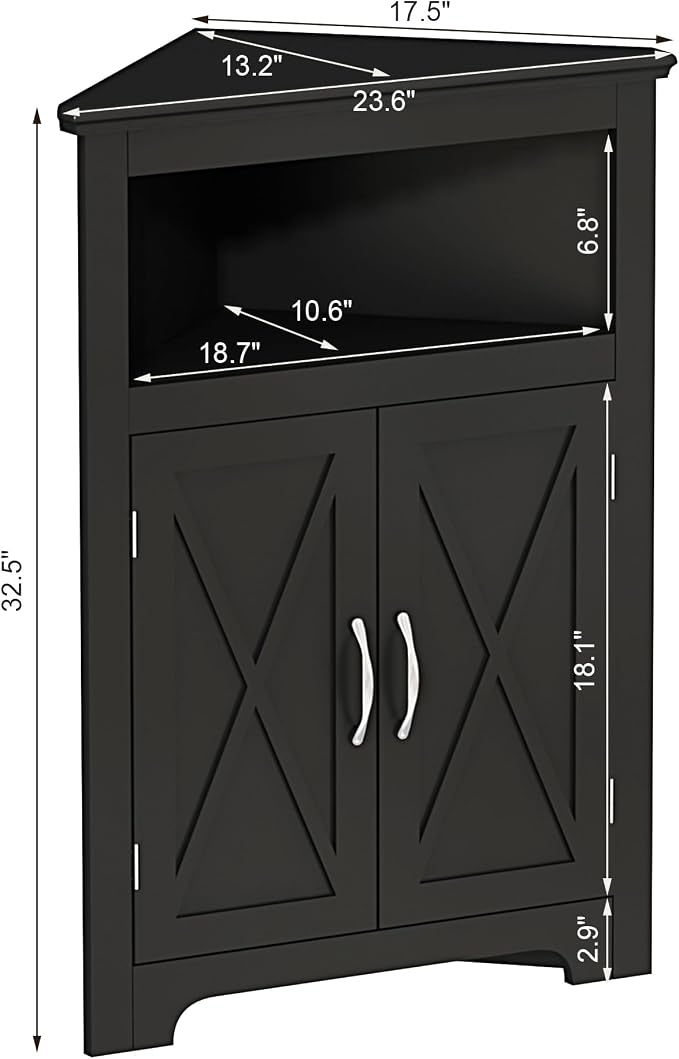 ChooChoo Corner Storage Cabinet, Small Corner Cabinet - Image 2