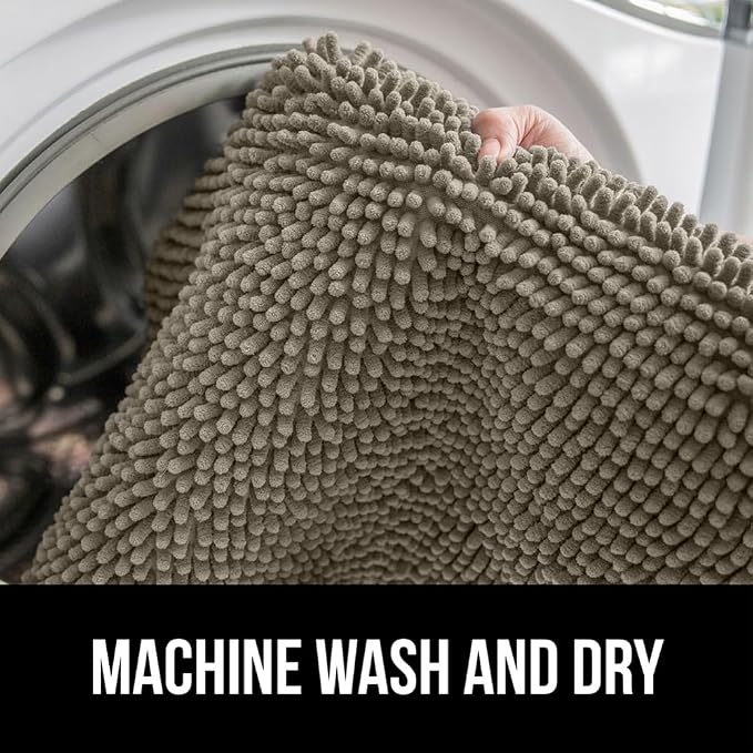 GORILLA GRIP Plush Absorbent Shaggy Chenille Bath Rug Mat - Image 7