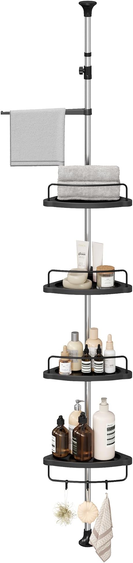 SONGMICS Corner Shower Caddy Tension Pole, 4-Tier Rust-Resistant Shower by SONGMICSbySONGMICSHOME