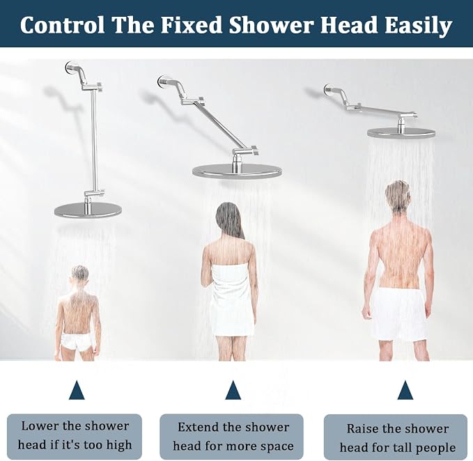 Adjustable Shower Head Extension Arm, Shower Arm Extender - Image 4