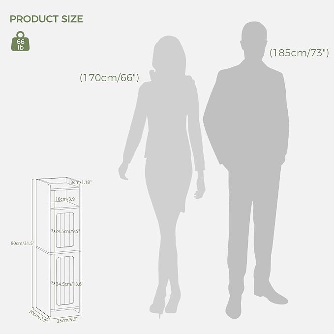 BEWISHOME Small Bathroom Cabinet, Bathroom Storage Cabinet - Image 3