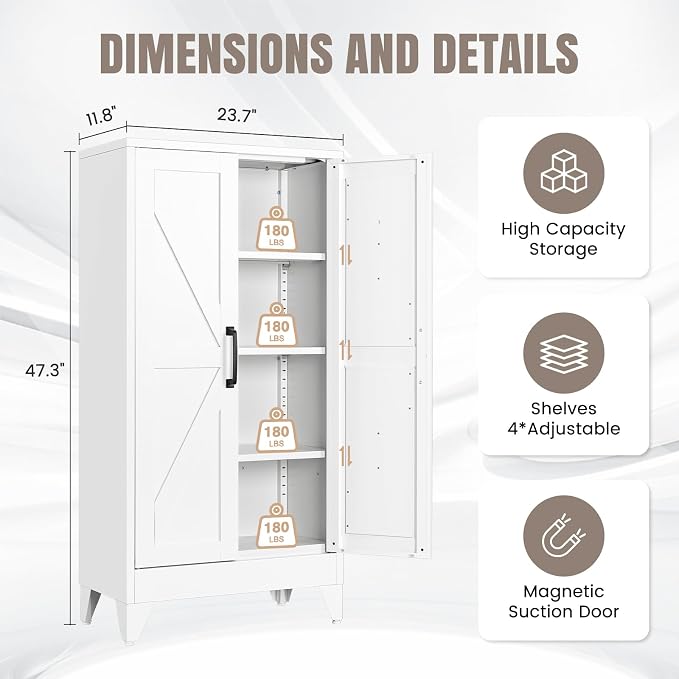 Yizosh Metal Storage Cabinet - Image 2