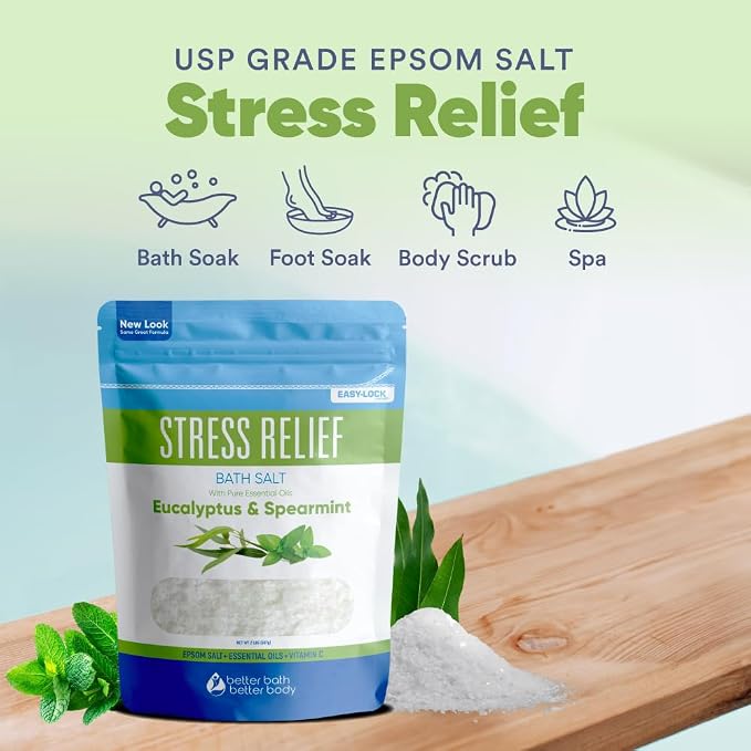 Stress Relief Bath Salt 32 Ounces USP Grade Epsom Salt - Image 4