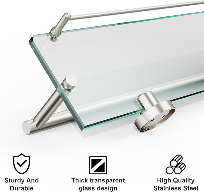 24-Inch Tempered Glass Bathroom Shelf - Image 5