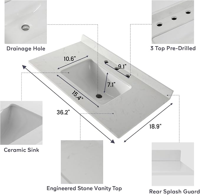 36" Modern Bathroom Vanity - Image 4