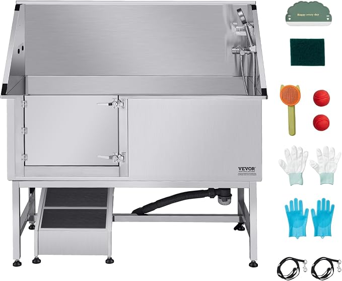 VEVOR Stainless Steel Dog Washing Station, Professional 62 inch Pet Grooming - Image 9