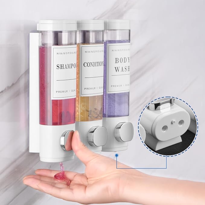 Shower Soap Dispenser Wall Mounted No Drill Shampoo Dispenser - Image 4