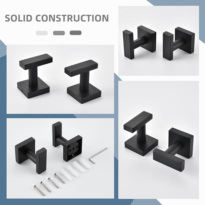 Angle Simple Bathroom Towel Hooks, Stainless Steel Robe Coat Hooks - Image 8