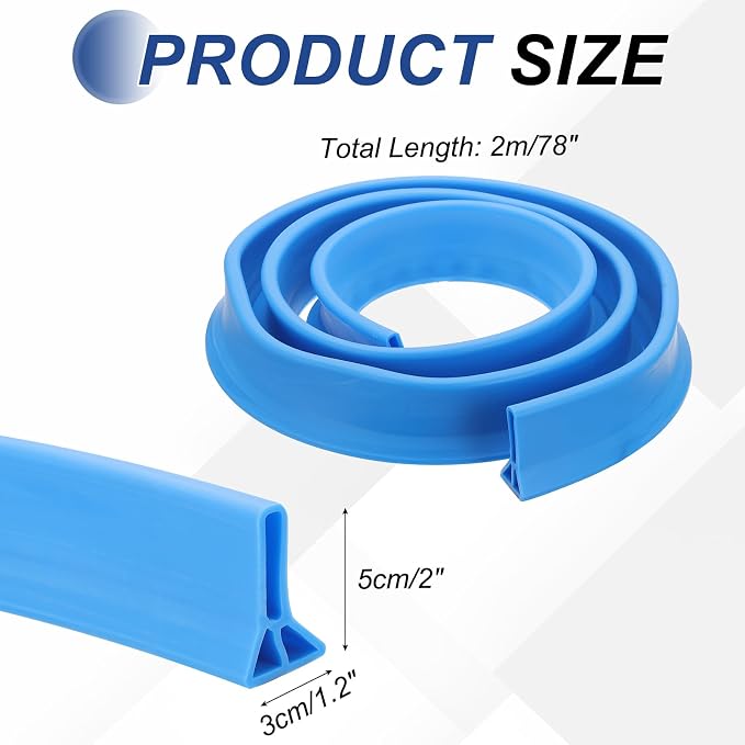 PATIKIL 2" Collapsible Shower Threshold Water Barrier, 78 Inch Self Adhesive - Image 2