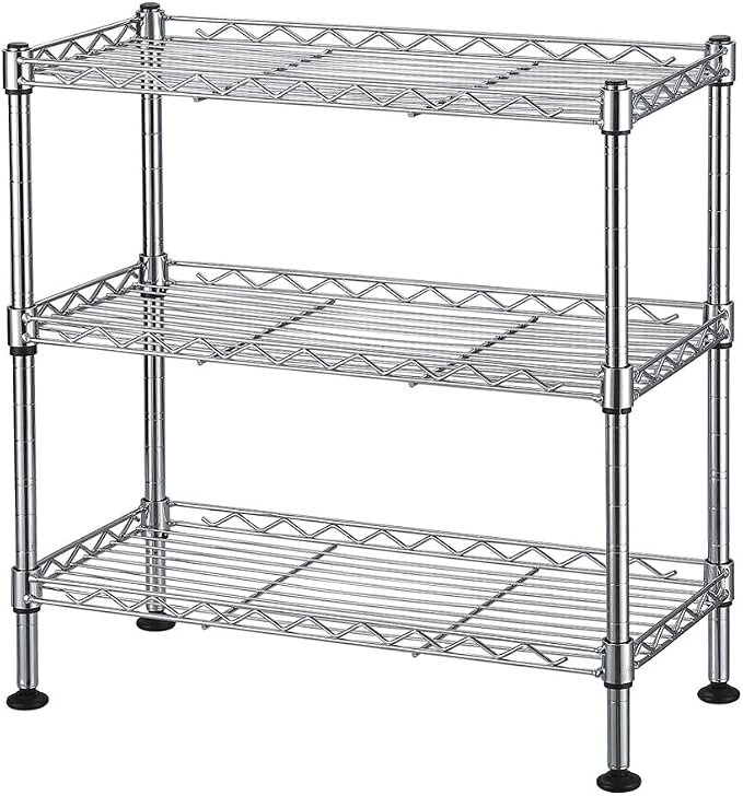 3 Tier Storage Racks Shelving, Heavy Steel Pantry Shelves, Adjustable Wire - Image 9