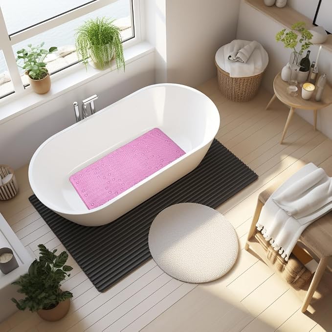 Non Slip Bathtub Mat 36” X 17” Shower Mat Soft Foam Bath Mats - Image 5