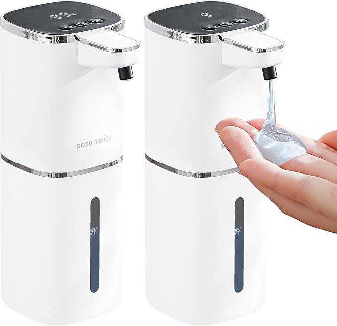 2 Pack Automatic Liquid Soap Dispenser, 12.8oz Rechargeable, Adjustable Liquid by DODOMEKIA