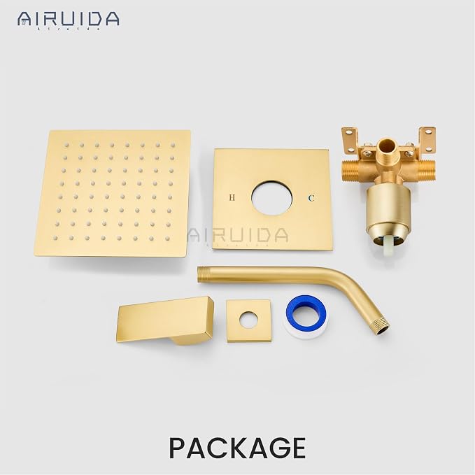 Airuida Shower Faucet Set Bathroom Rain Shower System SUS304 Stainless Steel - Image 9